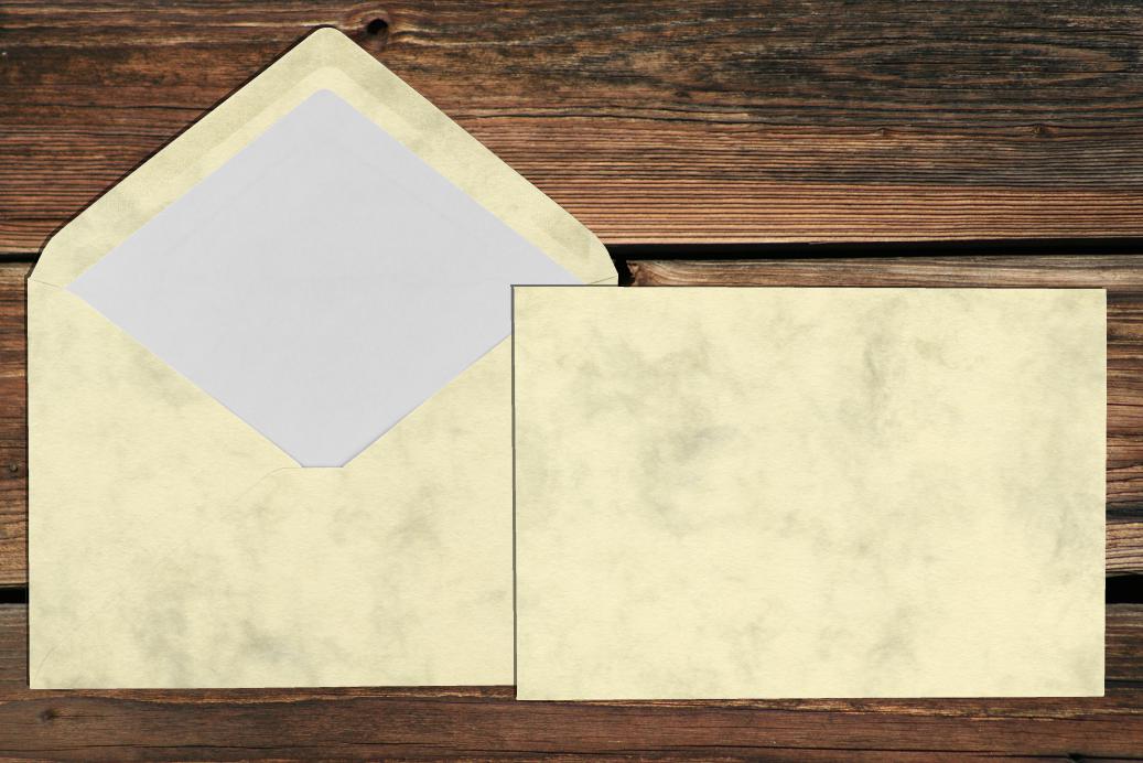 Briefhüllen mit Seidenfutter C5 157x225 mm Nassklebend Chamois Marmora 100 g/qm